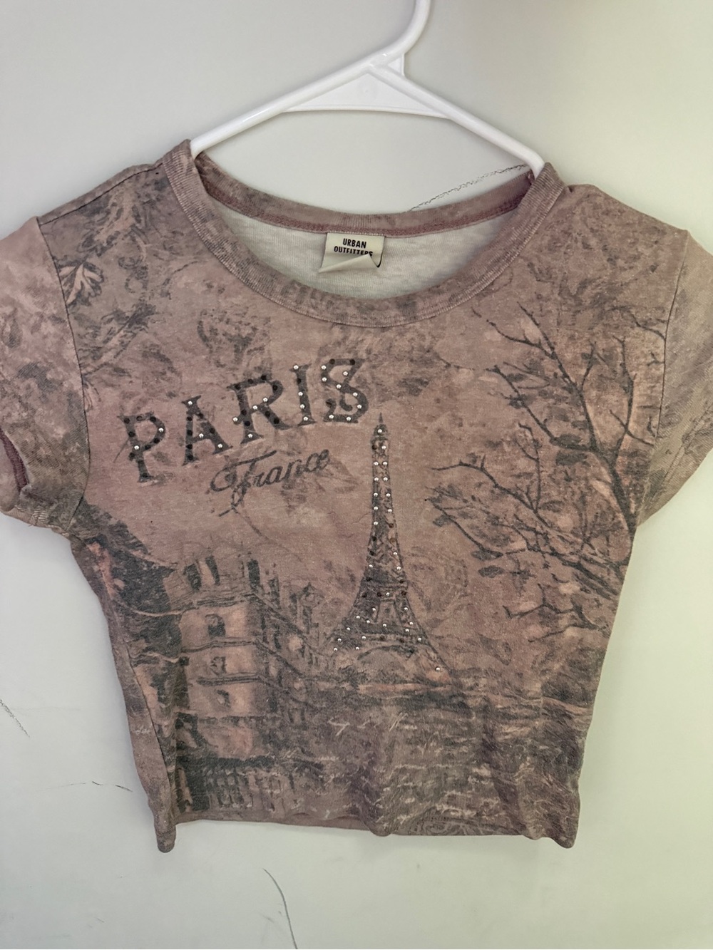 Urban Outfitters Mauve Pink Rhinestone Graphic Tee